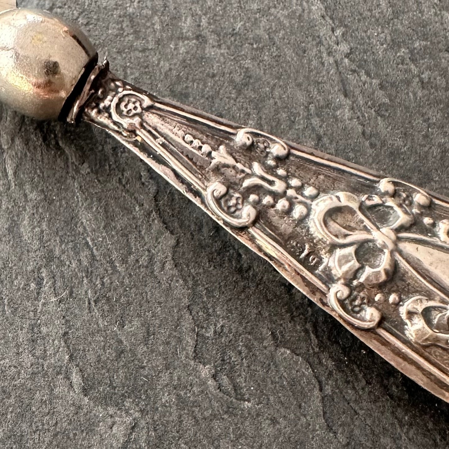 スターリングシルバー＆スチール アンティークシューホーン 1915年 バーミンガム