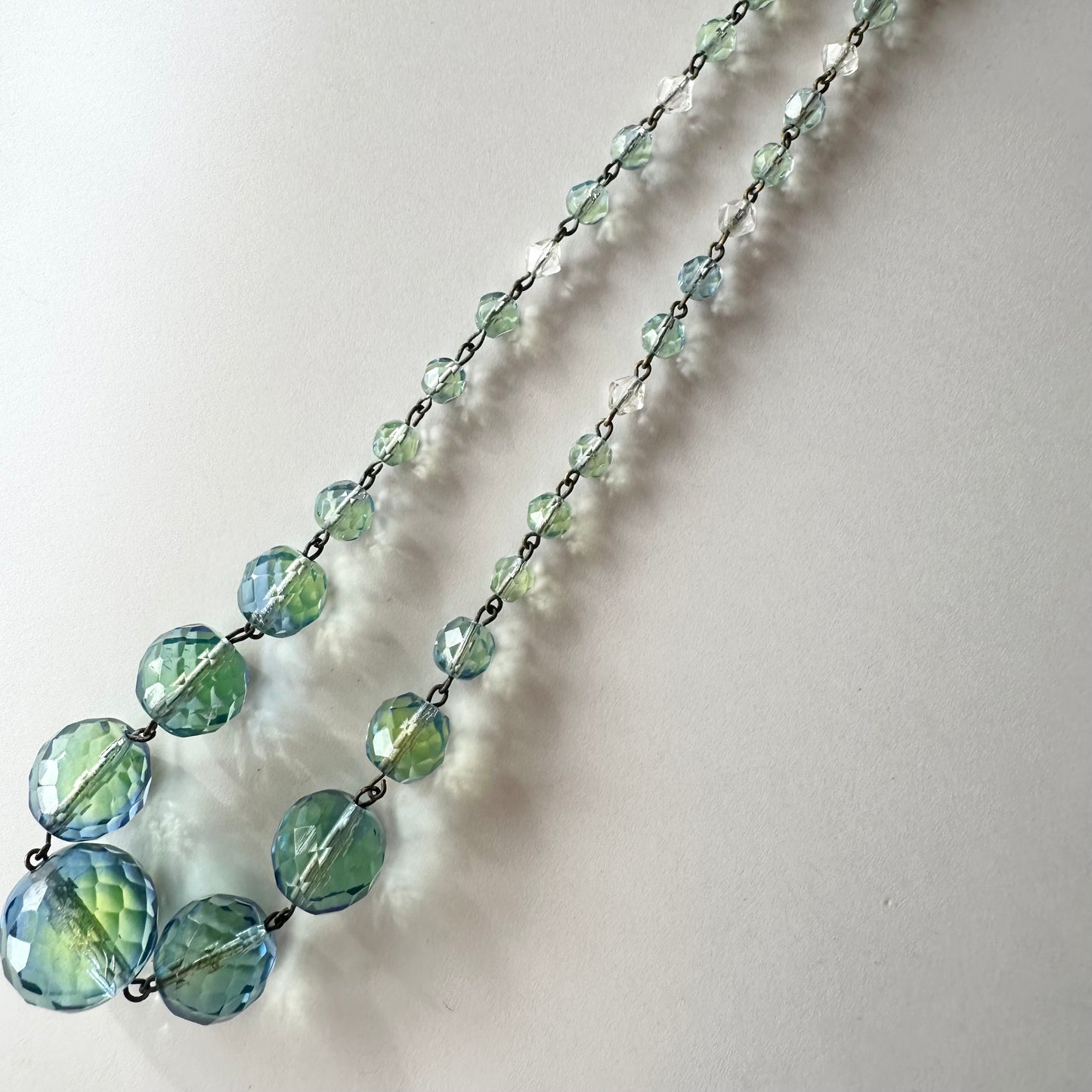 ブルー×グリーン ウラングラス ネックレス