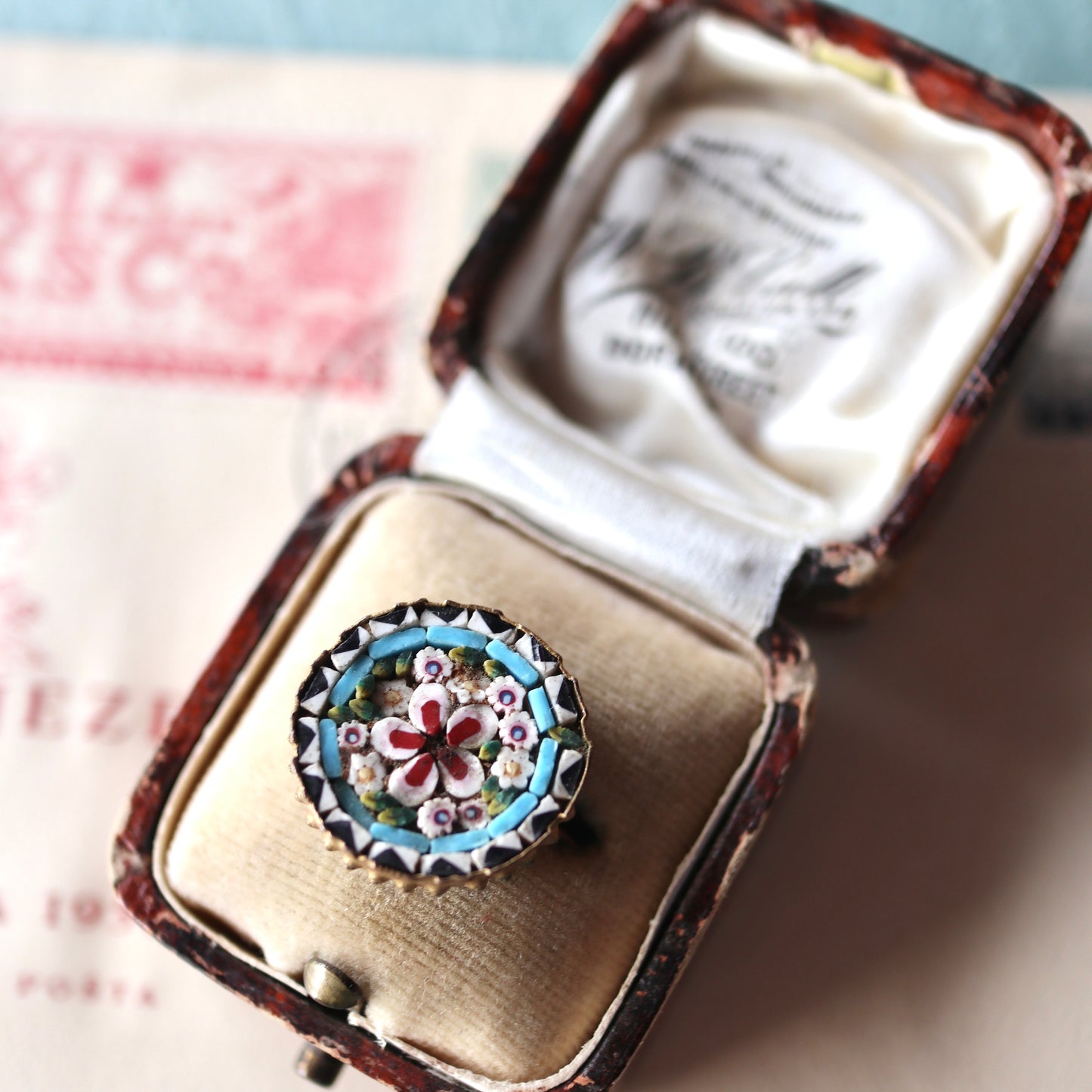 マイクロモザイク ラウンドブローチ④