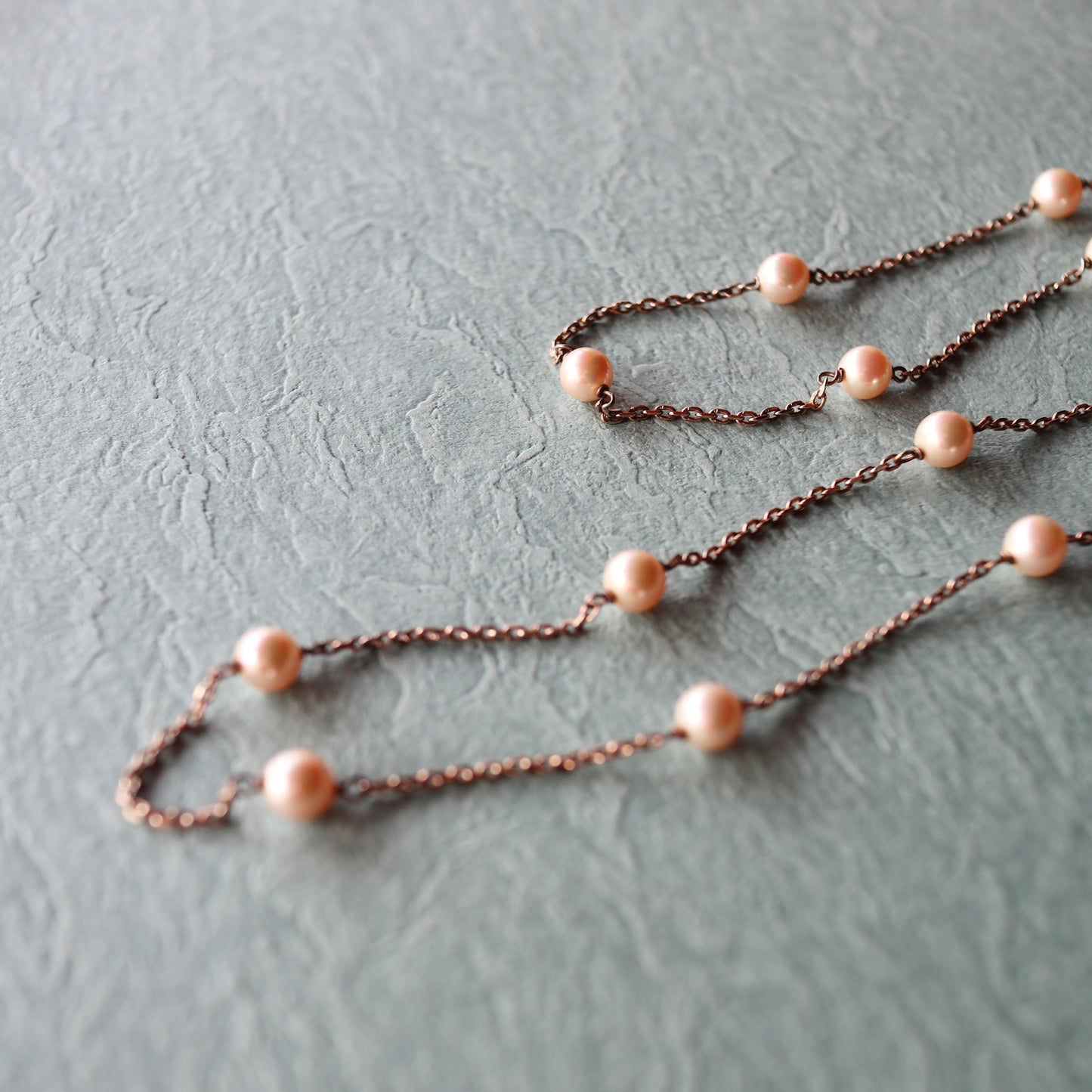 ゴールドオンシルバー グラスパール ネックレス&ブレスレット