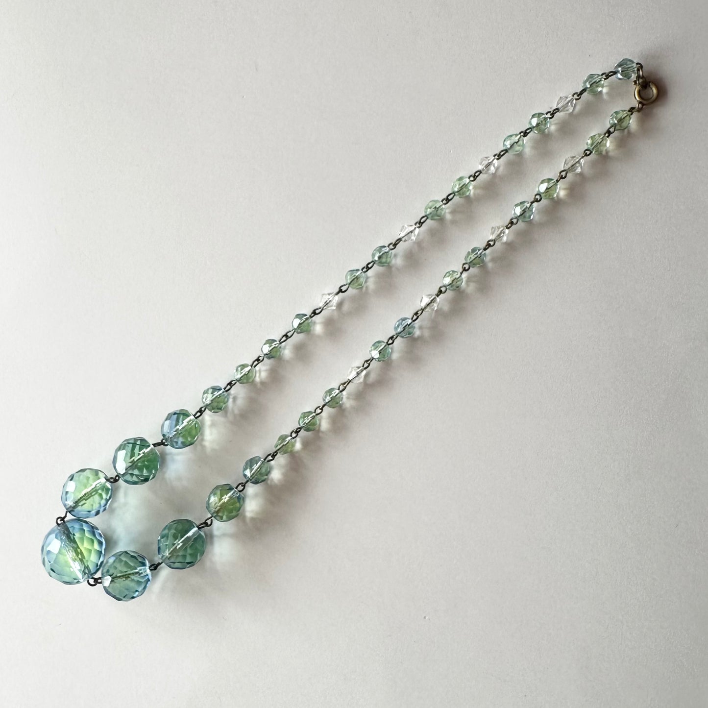 ブルー×グリーン ウラングラス ネックレス