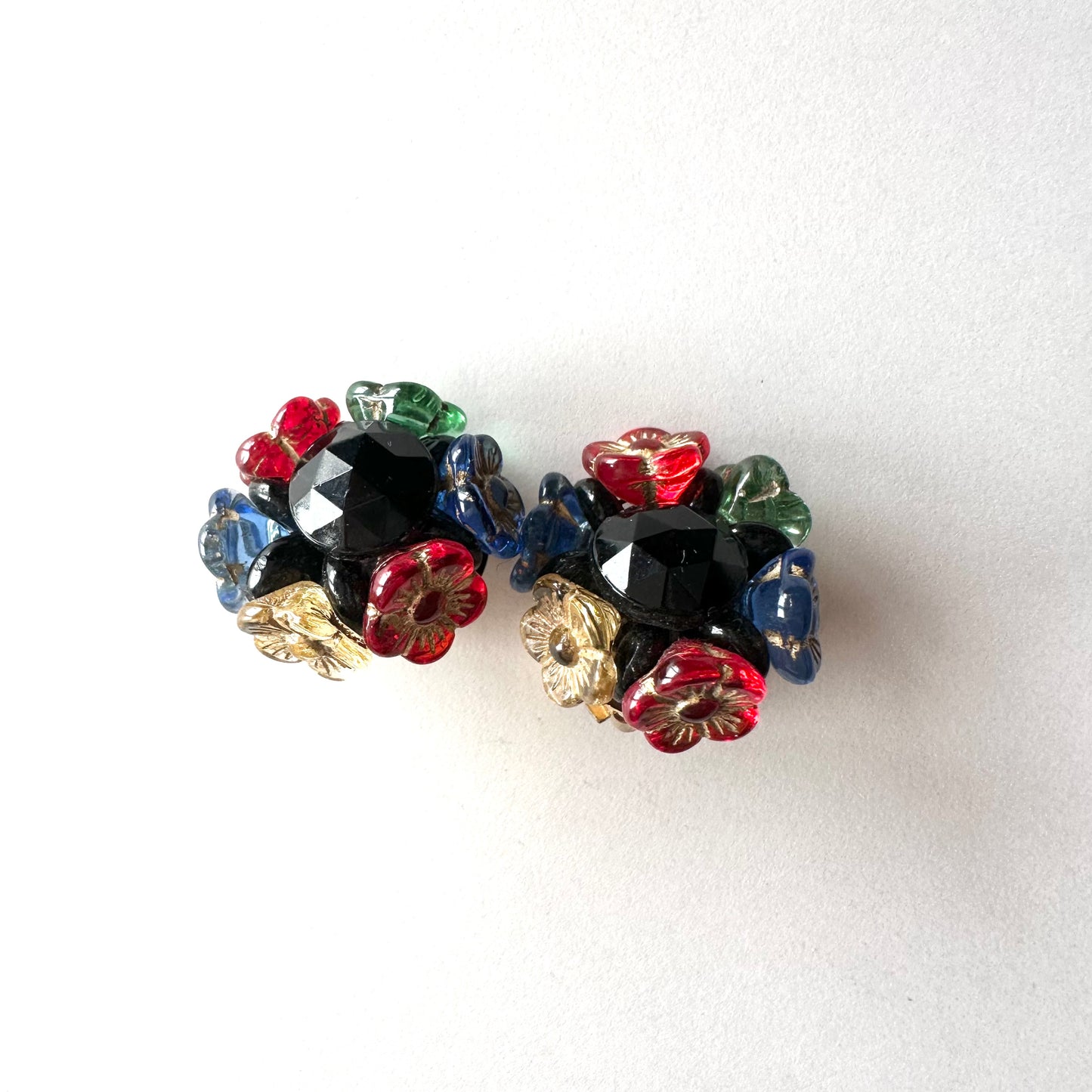 マルチカラーフラワーイヤリング