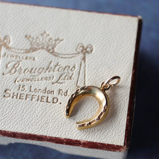 9ctゴールド ヴィンテージ ホースシュー ペンダントトップ 1960年 バーミンガム