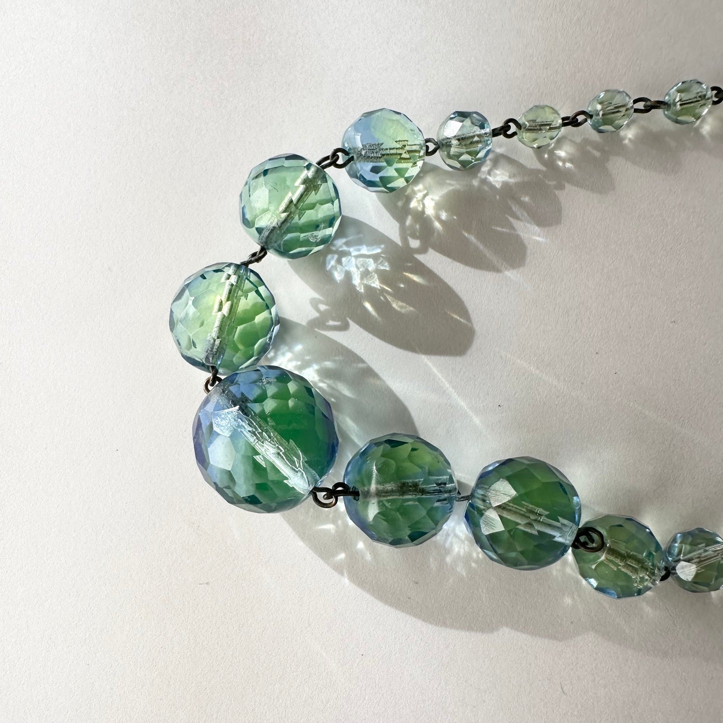 ブルー×グリーン ウラングラス ネックレス