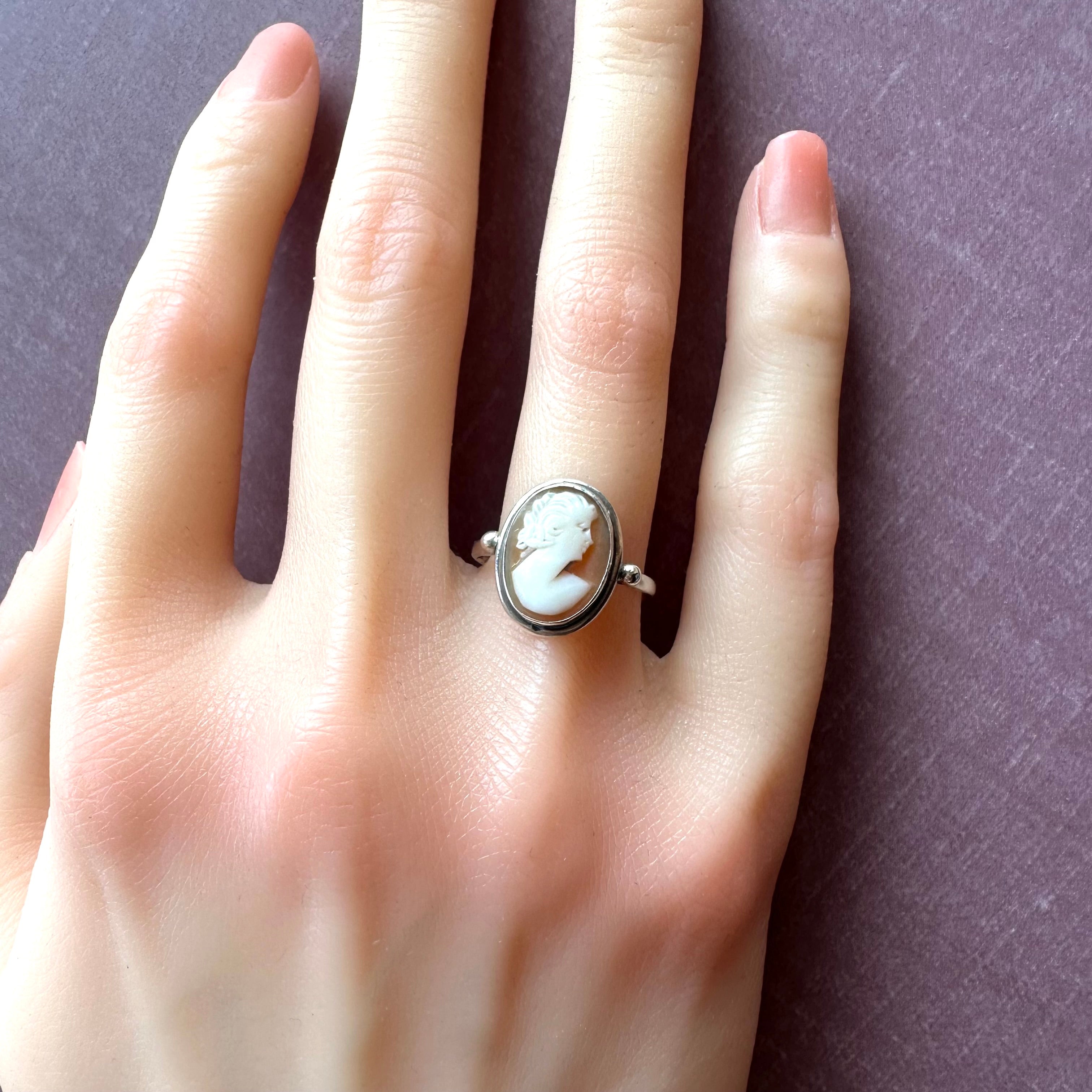 売れ筋がひ贈り物！ シェルカメオ ヴィンテージリング 15号 – Amelie Antique アクセサリー