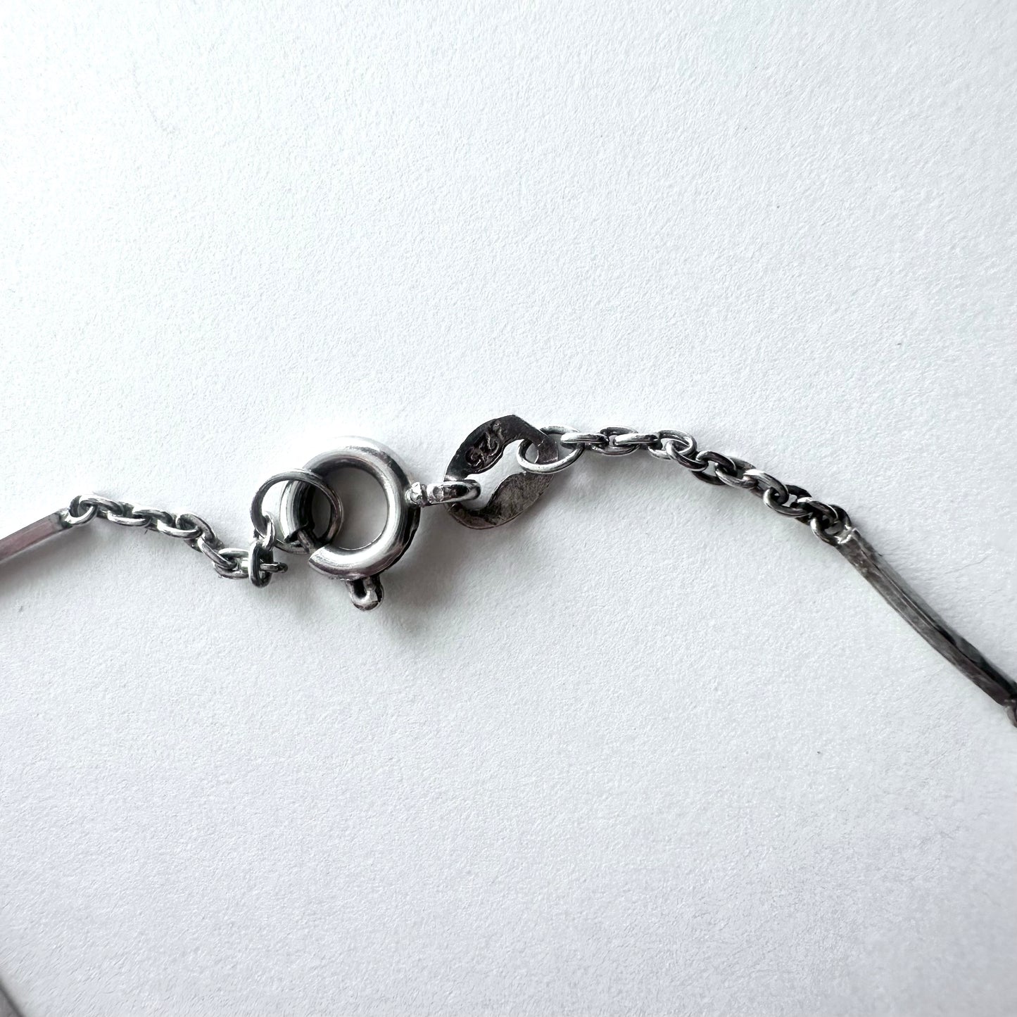 スターリングシルバー チェーン＆バー ネックレス