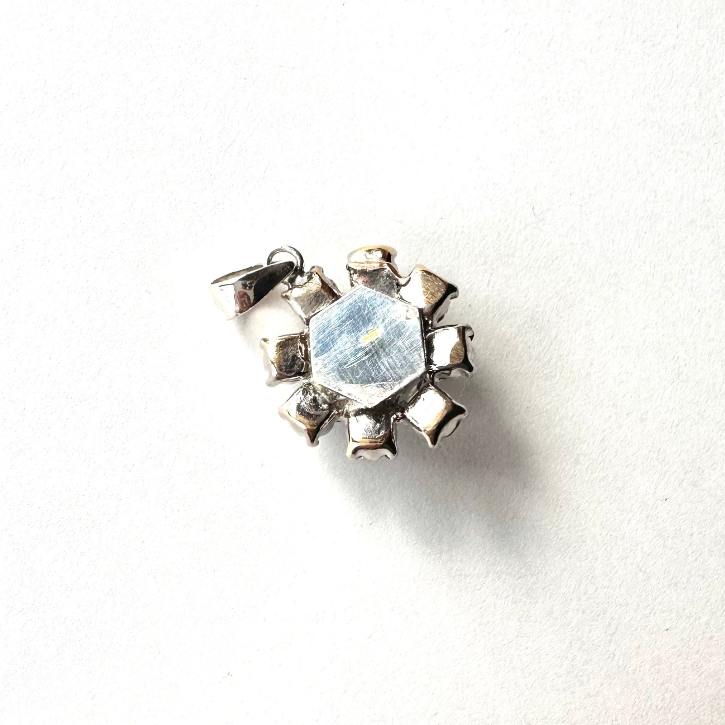 アンティークサフィレット＆クリアグラス ペンダントトップ