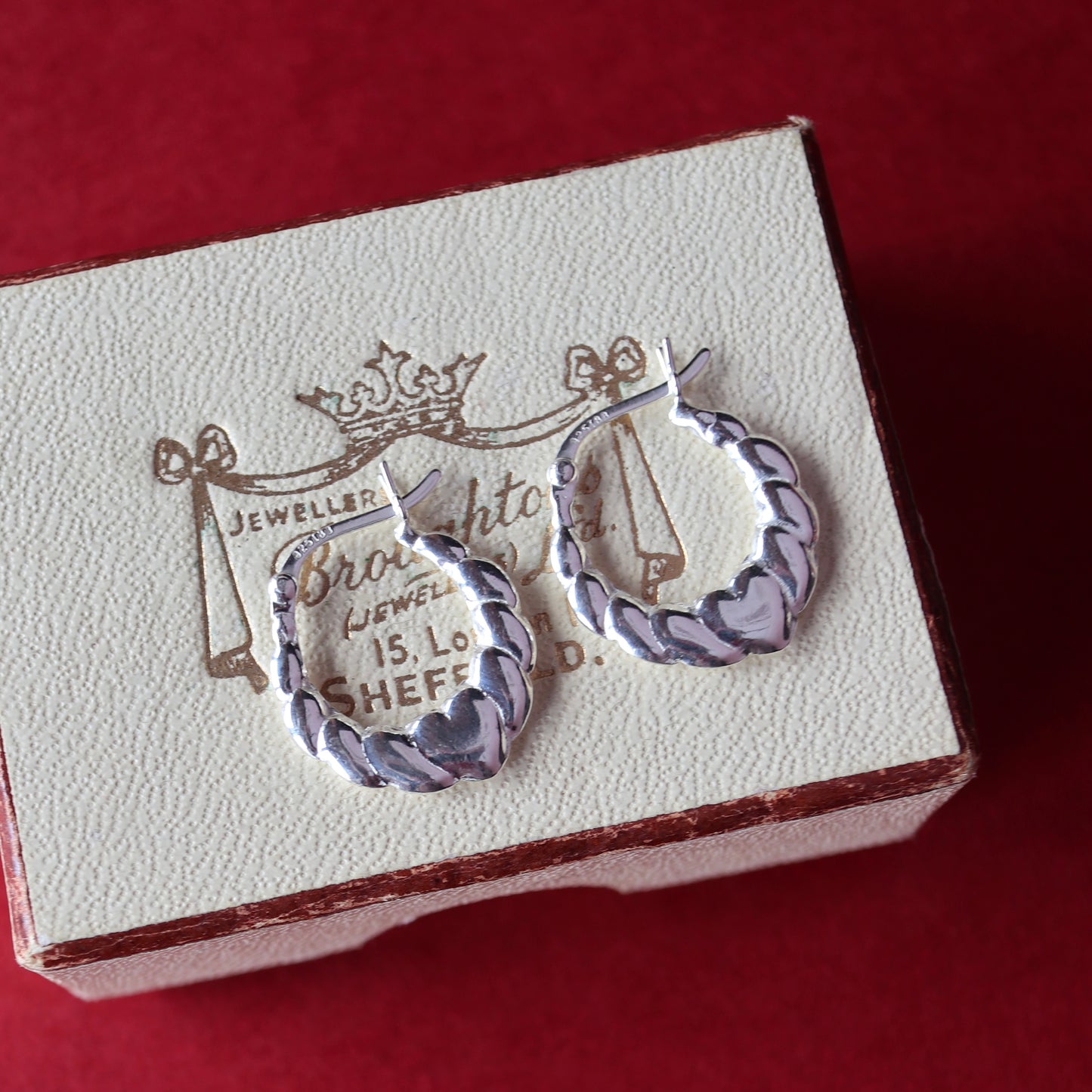 スターリングシルバー ハート フープピアス