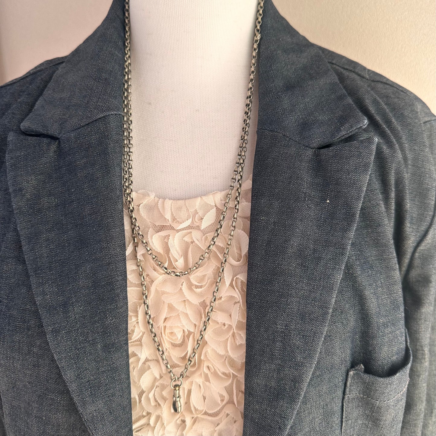 ヴィクトリアン ロングガードチェーン ドッグクリップ付