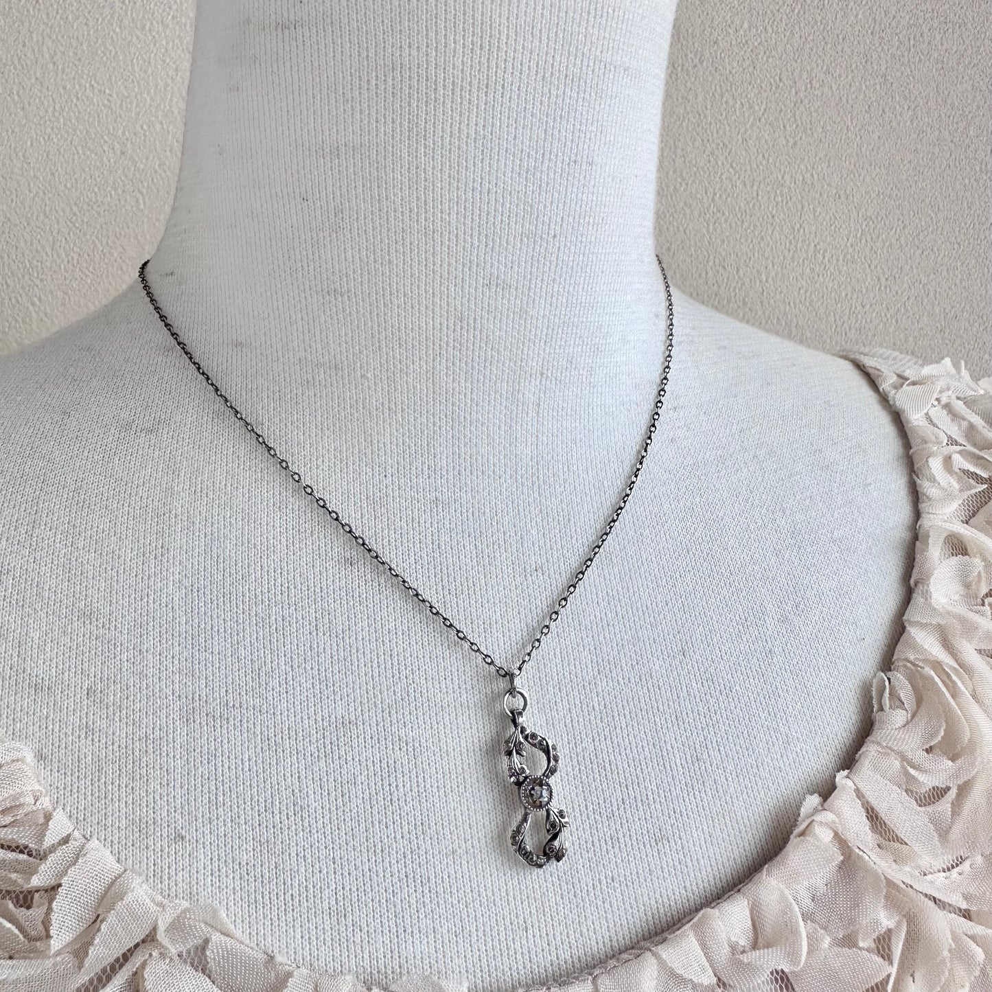 アンティーク クリアグラス ペンダントトップ