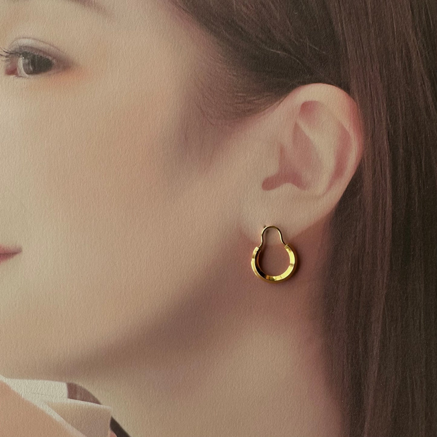 ロールドゴールド フープピアス