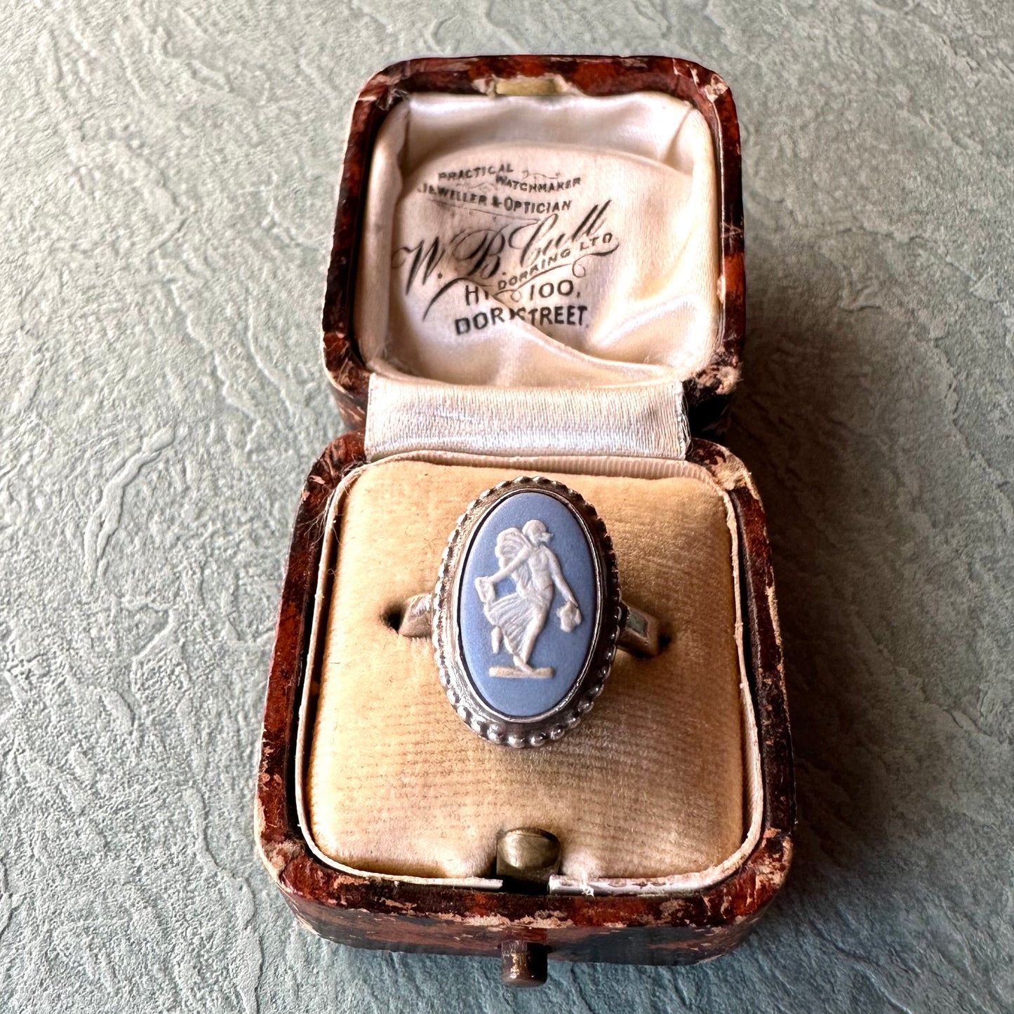 スターリングシルバー ウェッジウッド リング ブルー ロンドン 1978年 10号