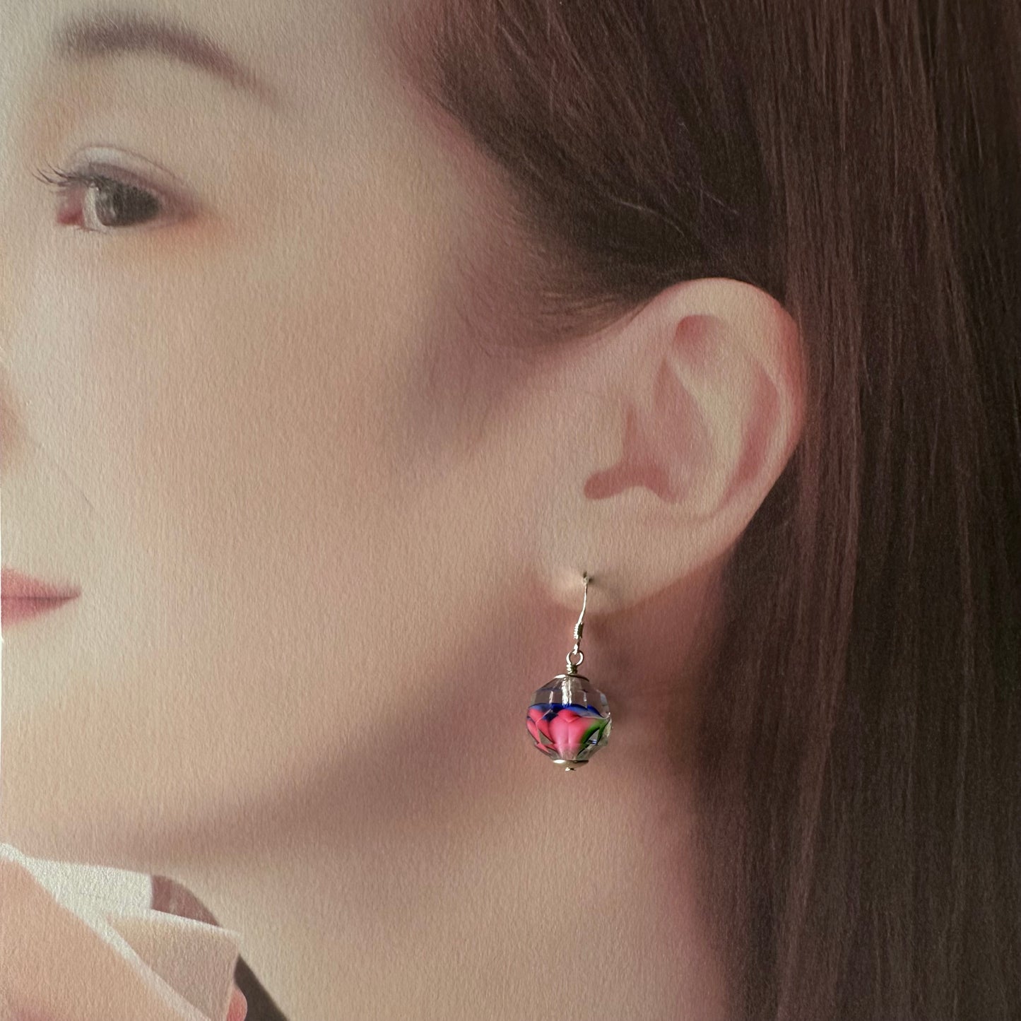 トライカラーグラス イヤリング