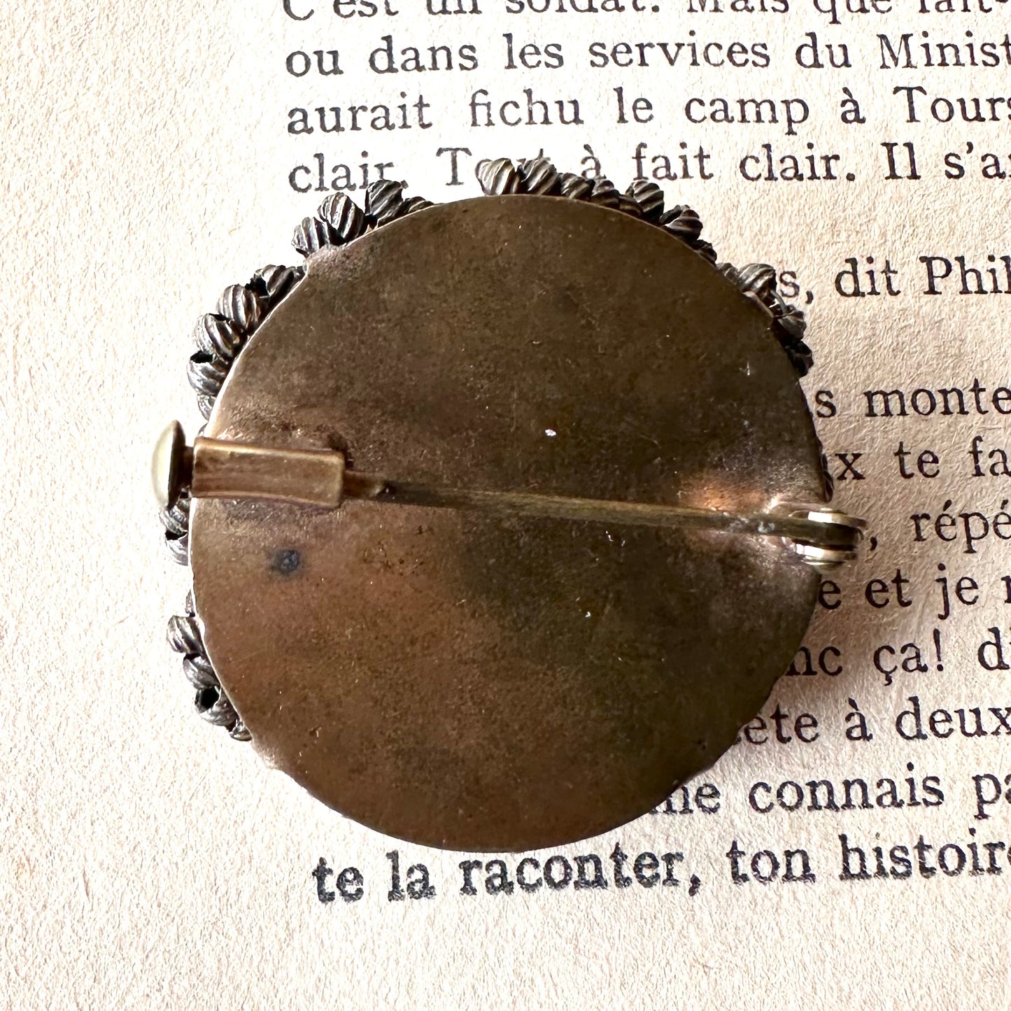 アンティーク グラスパール クラスターブローチ