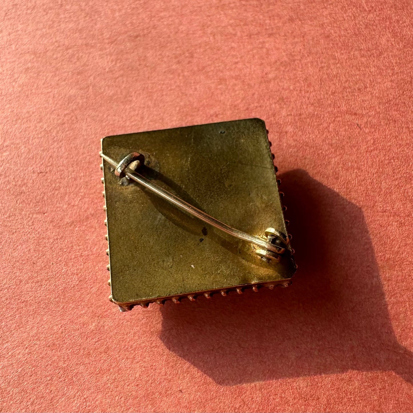 マイクロモザイク スクエア アンティークブローチ