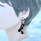 ブラックグラス　ドロップピアス