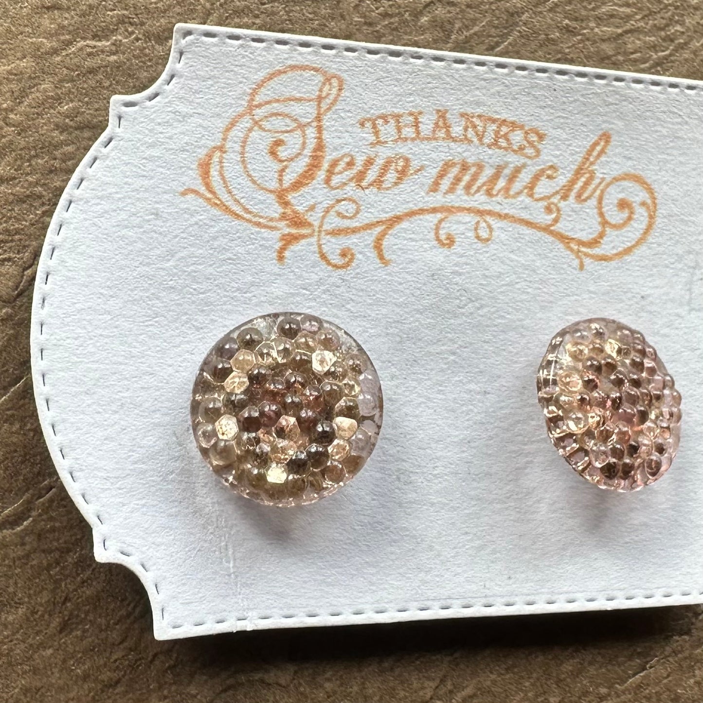 ヴィンテージ グラスビーズ ボタン(2個セット)