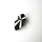 アールデコ ブラック＆ホワイト エナメル ドレスクリップ