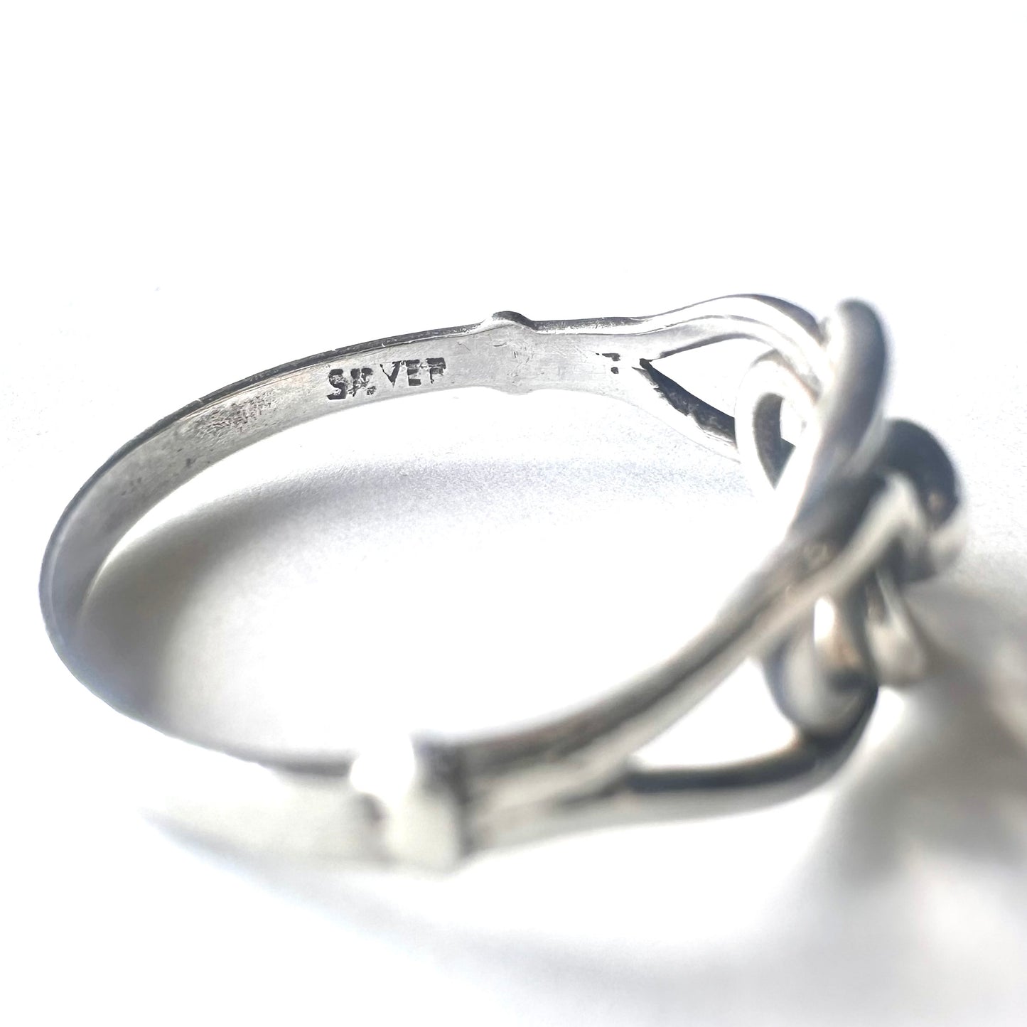 スターリングシルバー ラヴァーズノット ヴィンテージリング 18号