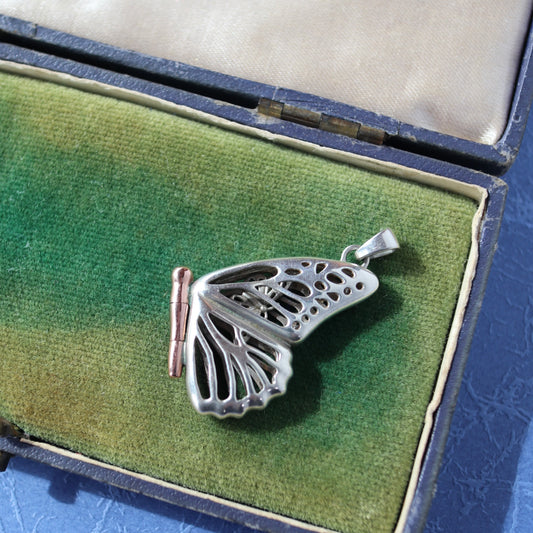 Clogau ウェルシュゴールド＆シルバー バタフライ ペンダントトップ