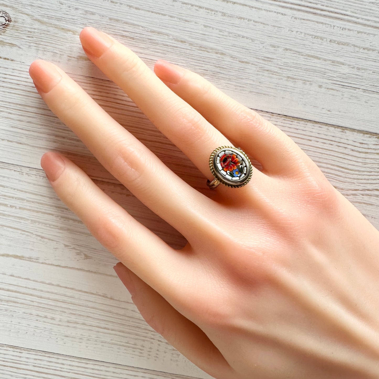 マイクロモザイク ヴィンテージリング