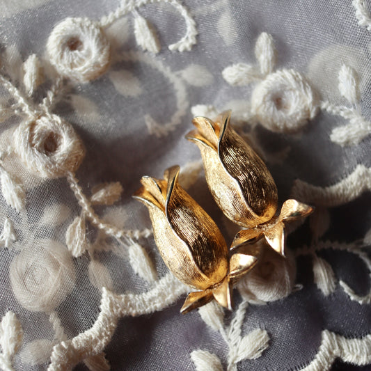 ヴィンテージ ローズ クリップオンイヤリング