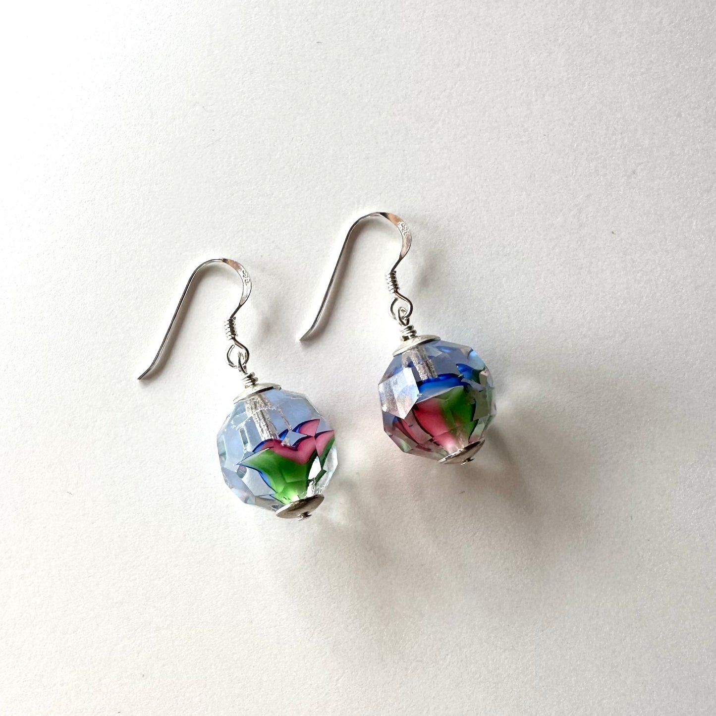 トライカラーグラス イヤリング