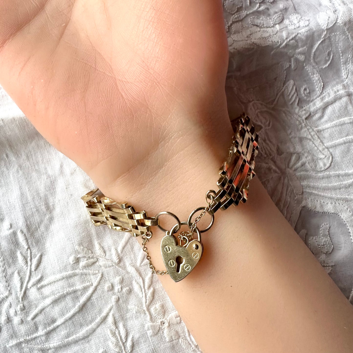 パドロック ゲートチェーン ゴールドプレーテッド ブレスレット