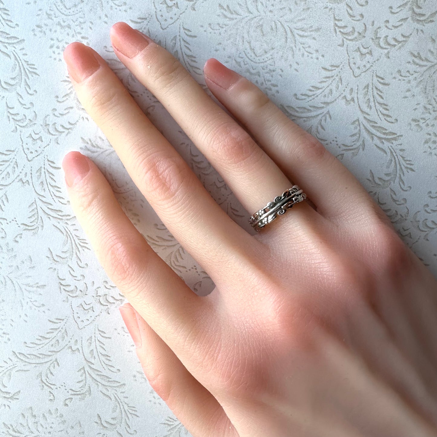 ツリーオブライフ CLOGAU スターリングシルバー＆ウェルシュゴールドリング 12号