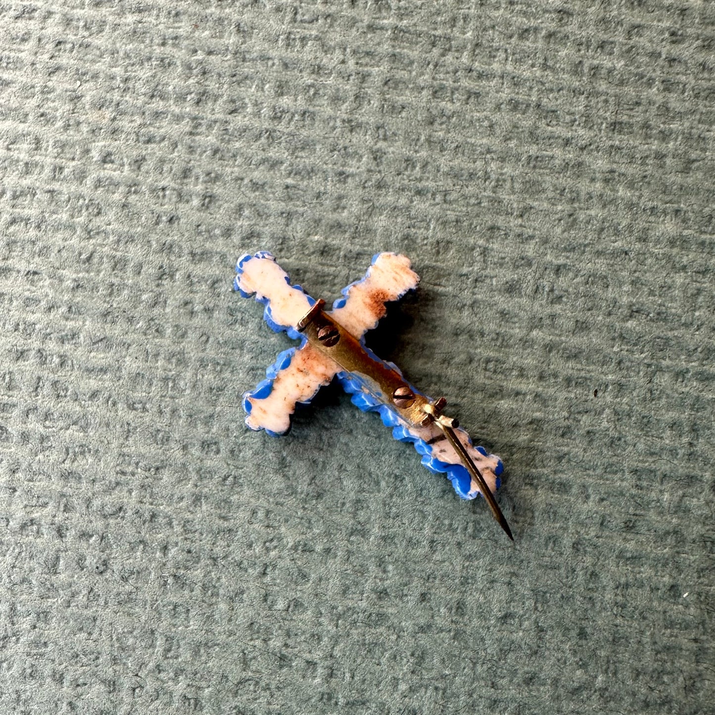 忘れな草 クロス ブローチ