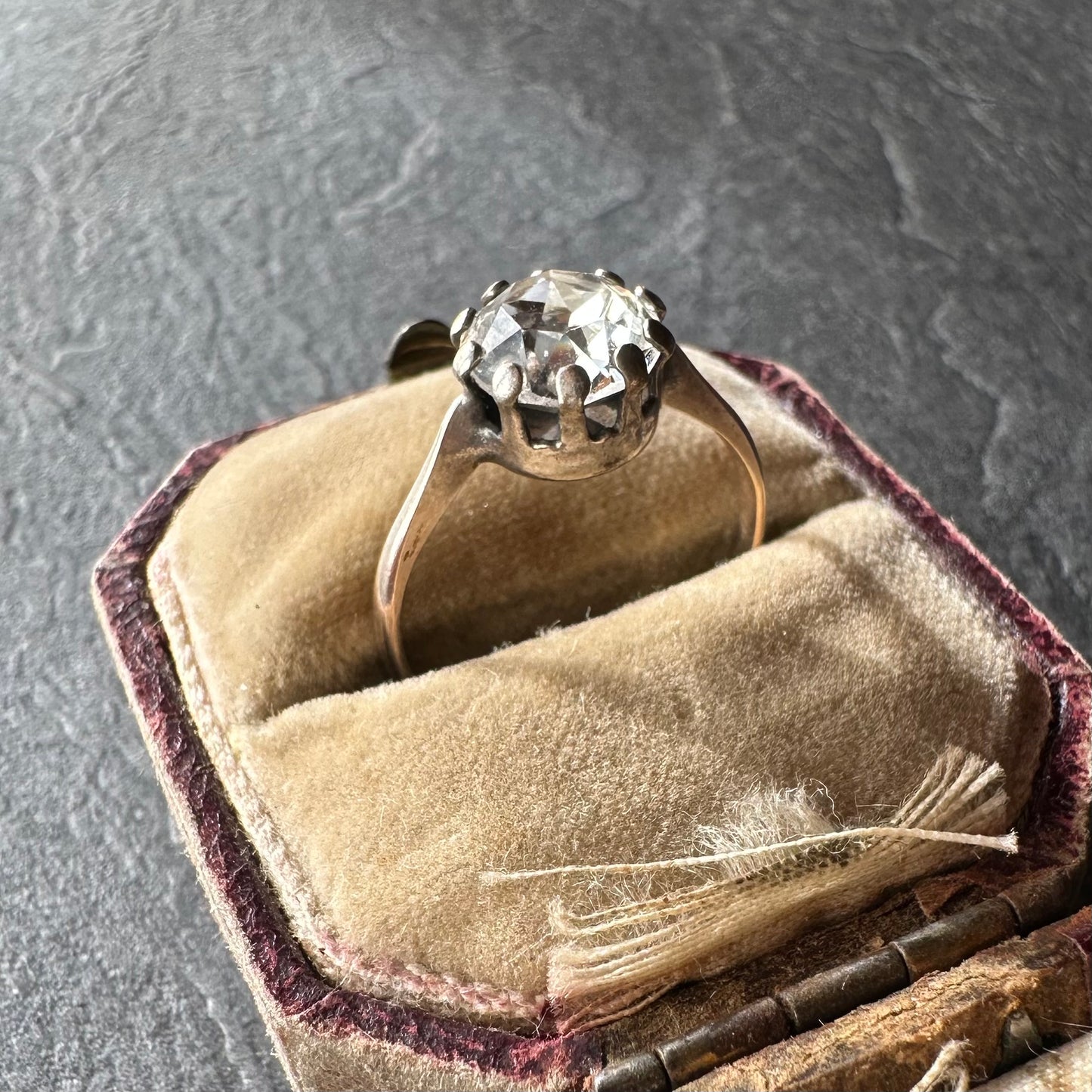 ロールドゴールド クリアグラス ソリティアリング 14.5号