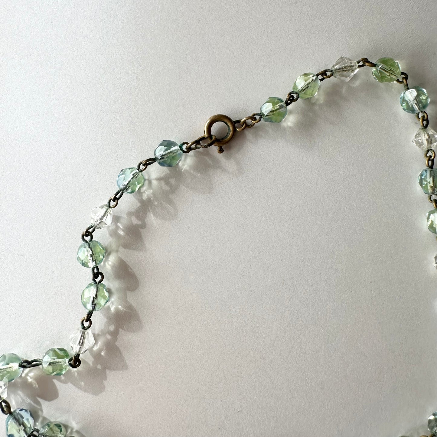 ブルー×グリーン ウラングラス ネックレス