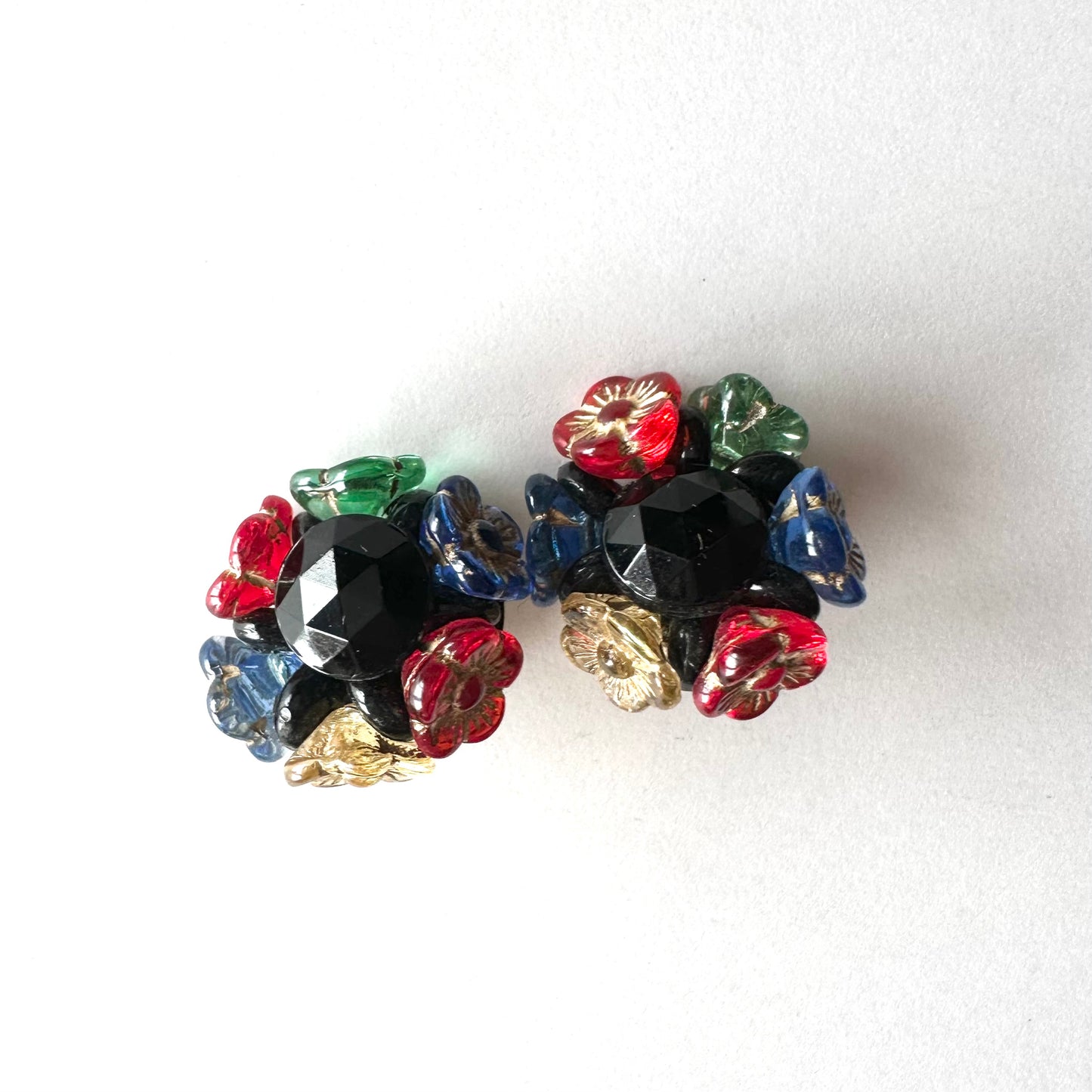 マルチカラーフラワーイヤリング