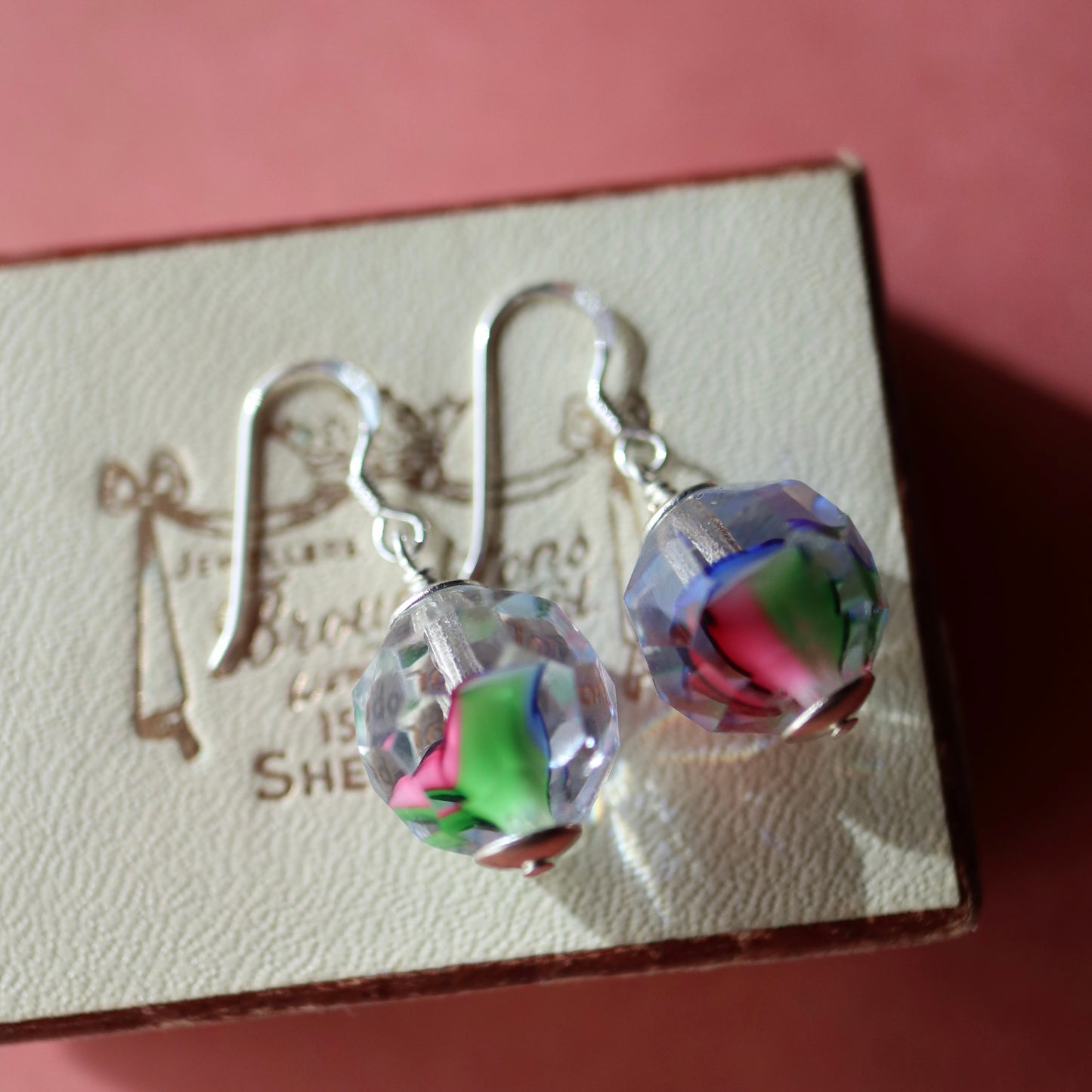 トライカラーグラス イヤリング