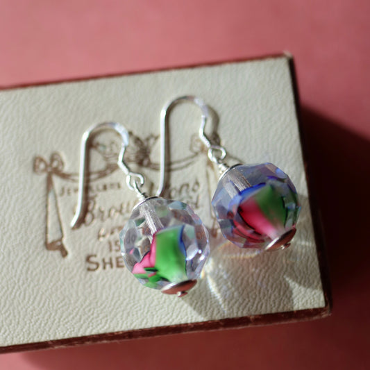 トライカラーグラス イヤリング