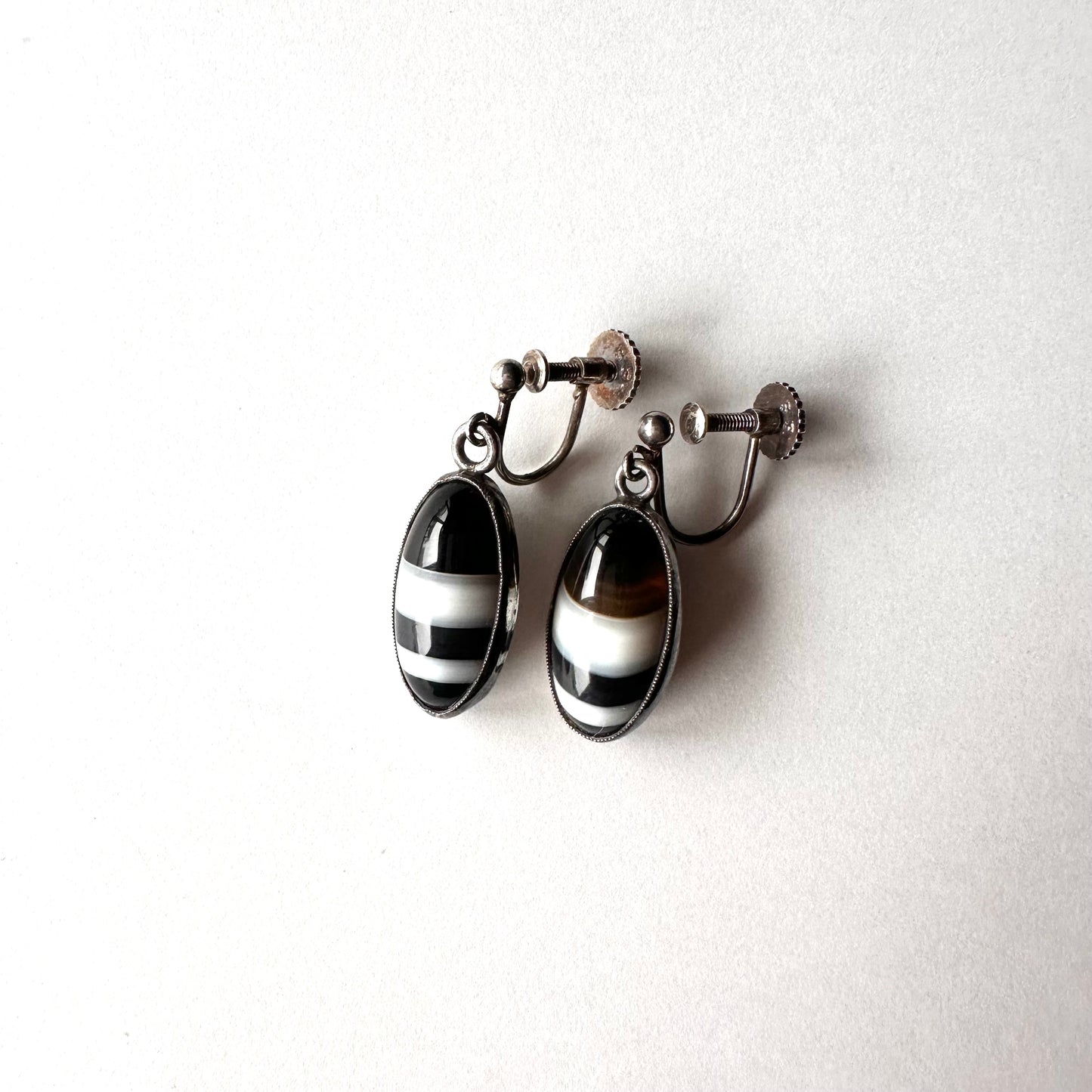 イヤリング バンデッドアゲート イヤリング