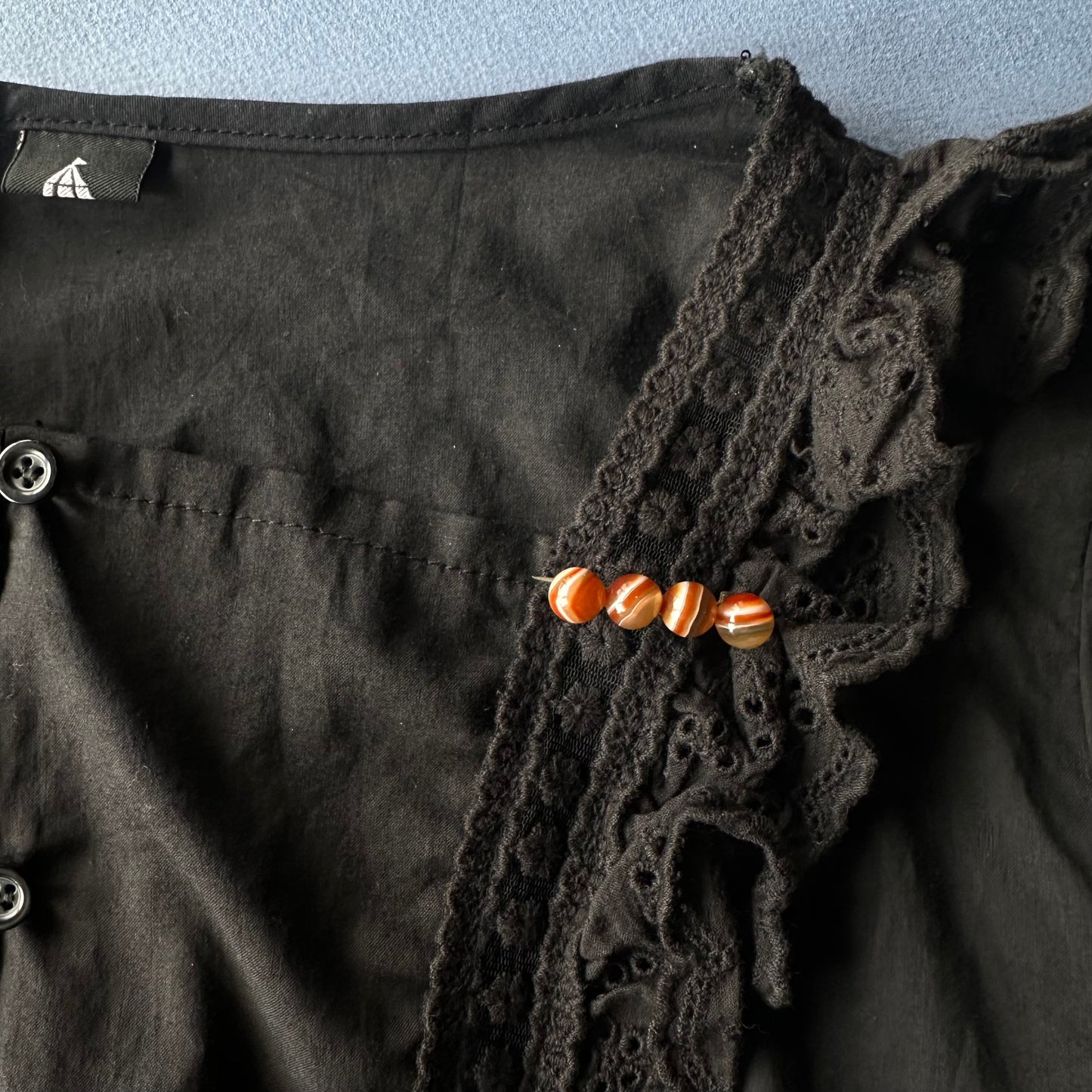 ヴィクトリアン バンデッドアゲート バーブローチ(鑑別書付)