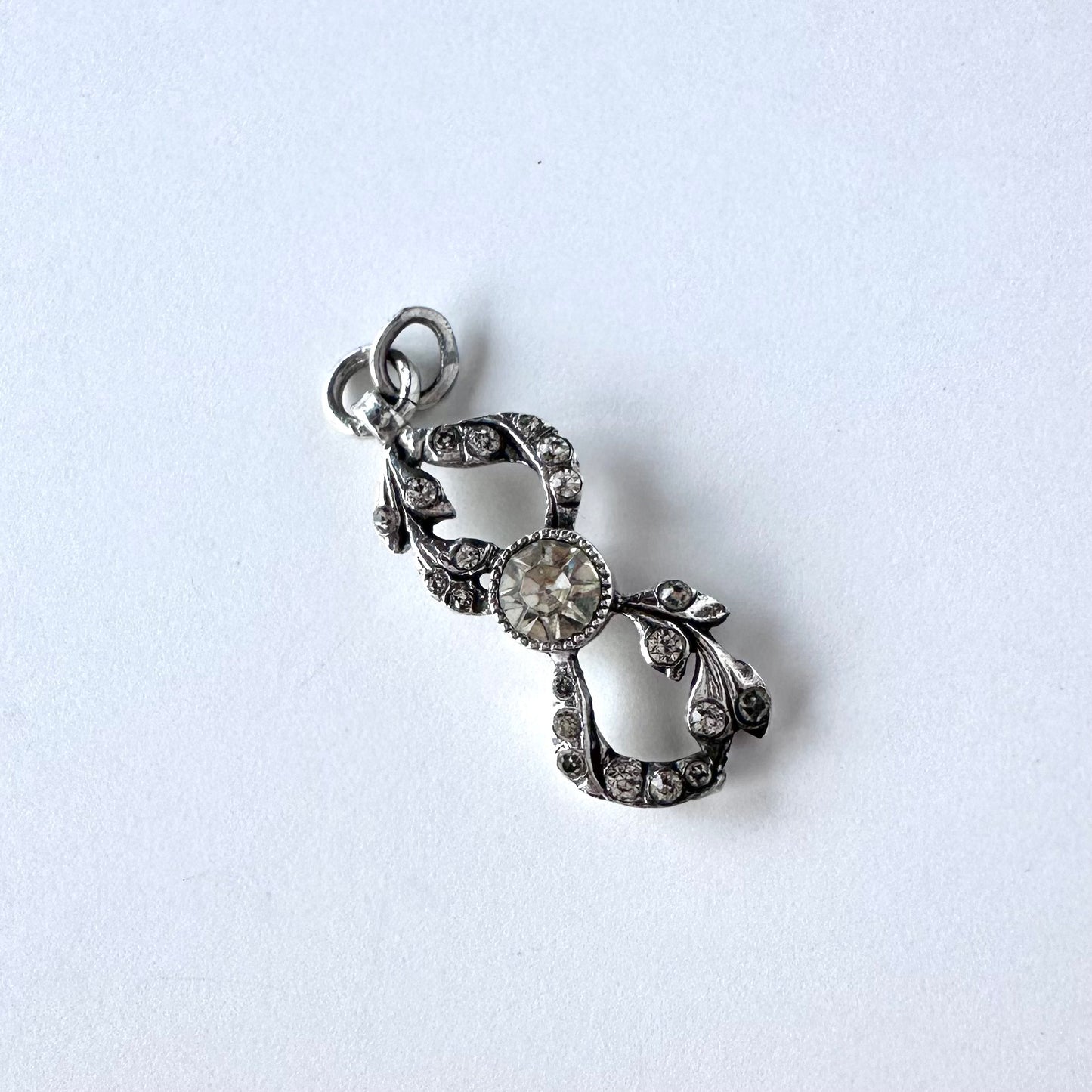 アンティーク クリアグラス ペンダントトップ