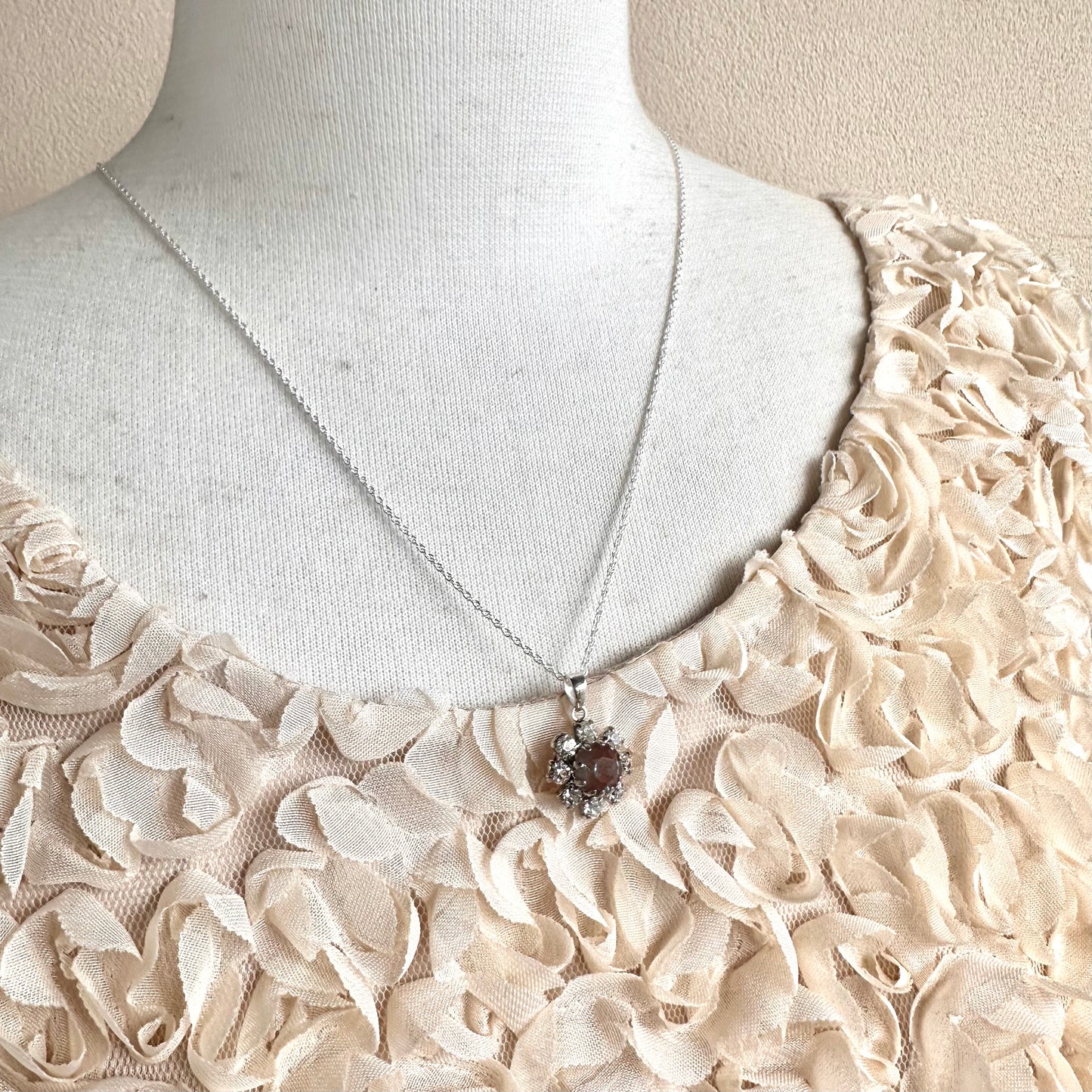 アンティークサフィレット＆クリアグラス ペンダントトップ