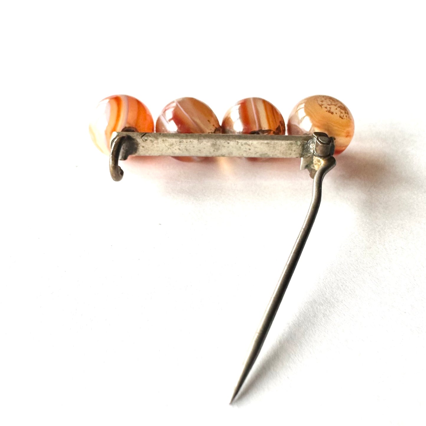 ヴィクトリアン バンデッドアゲート バーブローチ(鑑別書付)