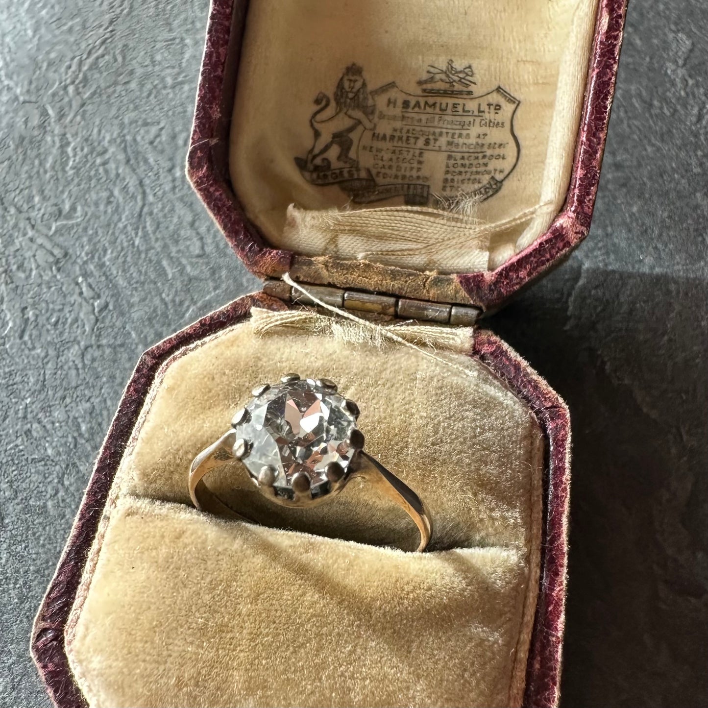 ロールドゴールド クリアグラス ソリティアリング 14.5号