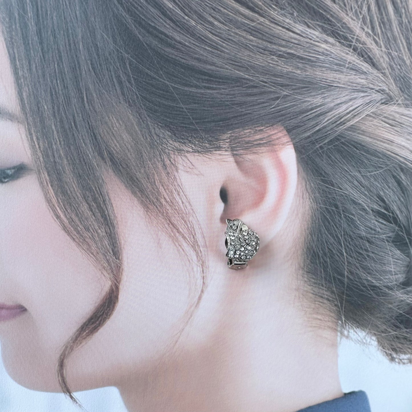 クリアグラス アップル イヤリング