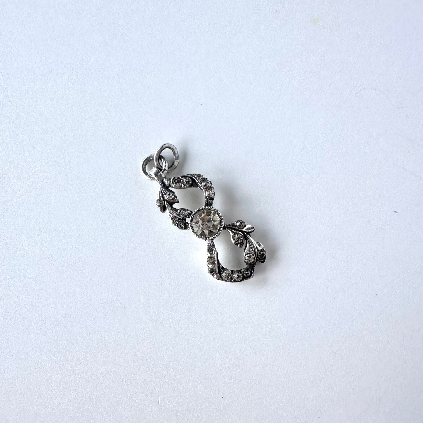 アンティーク クリアグラス ペンダントトップ