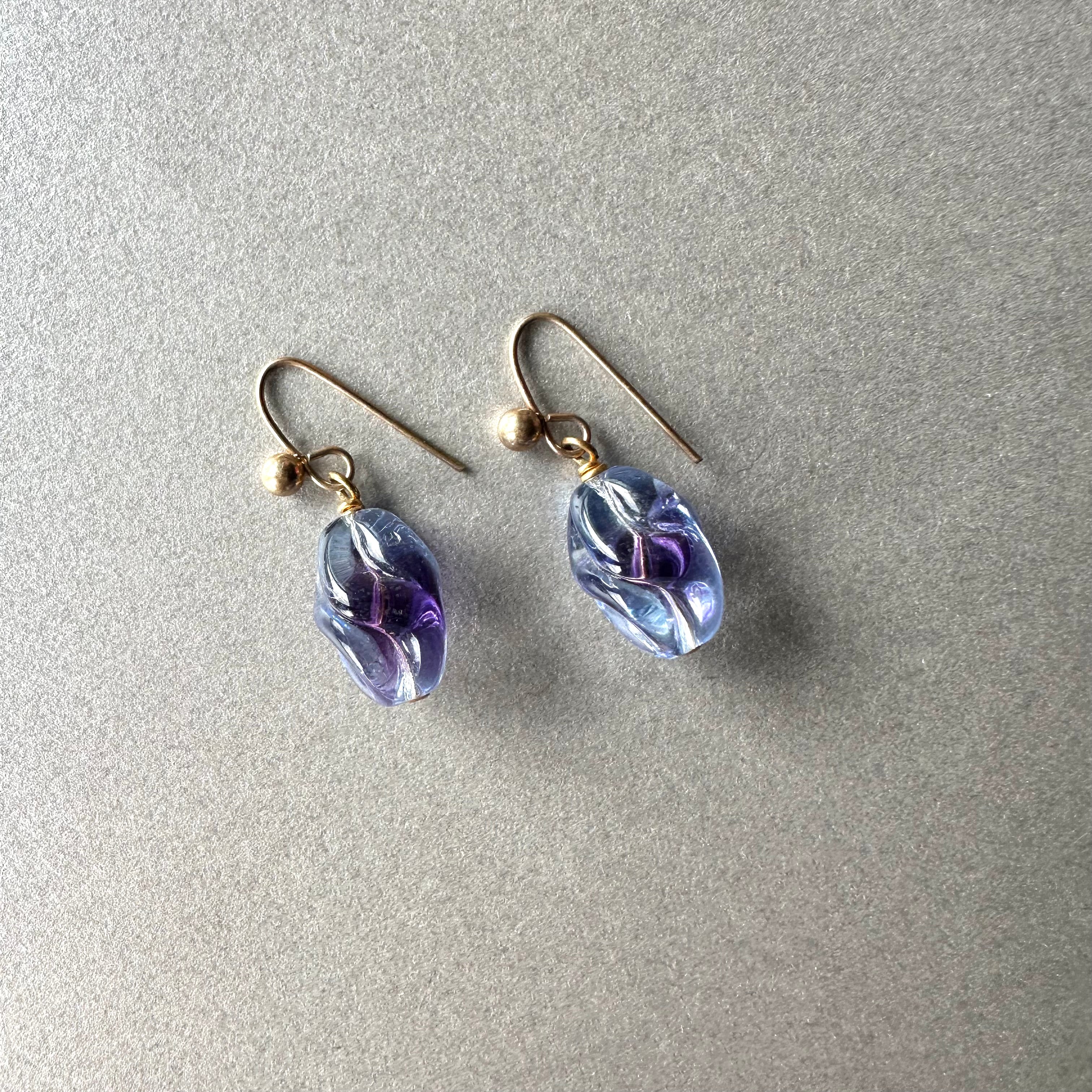 パープルカラーグラス ピアス – Amelie Antique