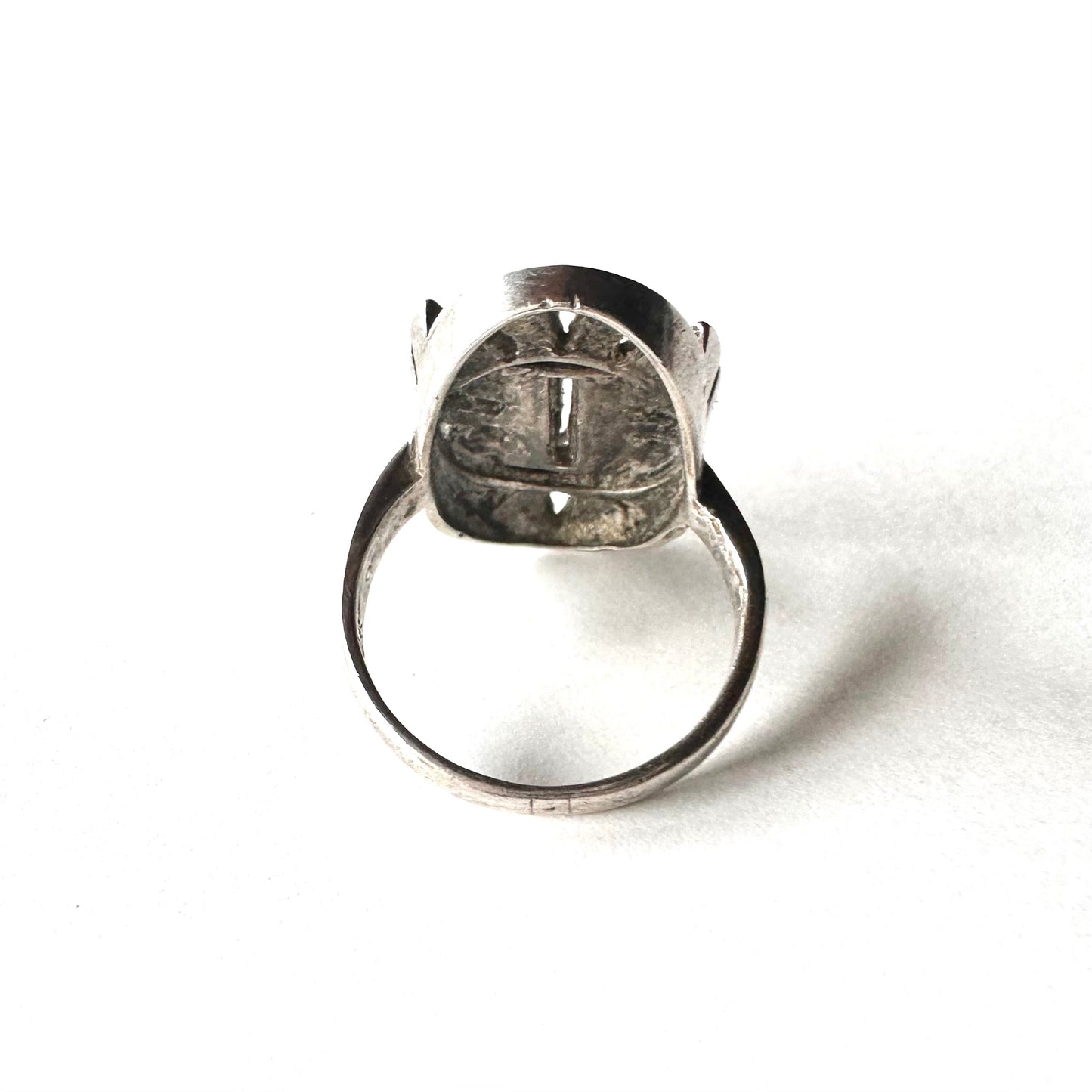 シルバー＆マーカサイト ヴィンテージリング 10号