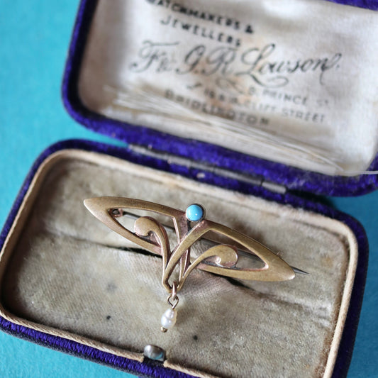 アールヌーヴォー ドロップ ブローチ