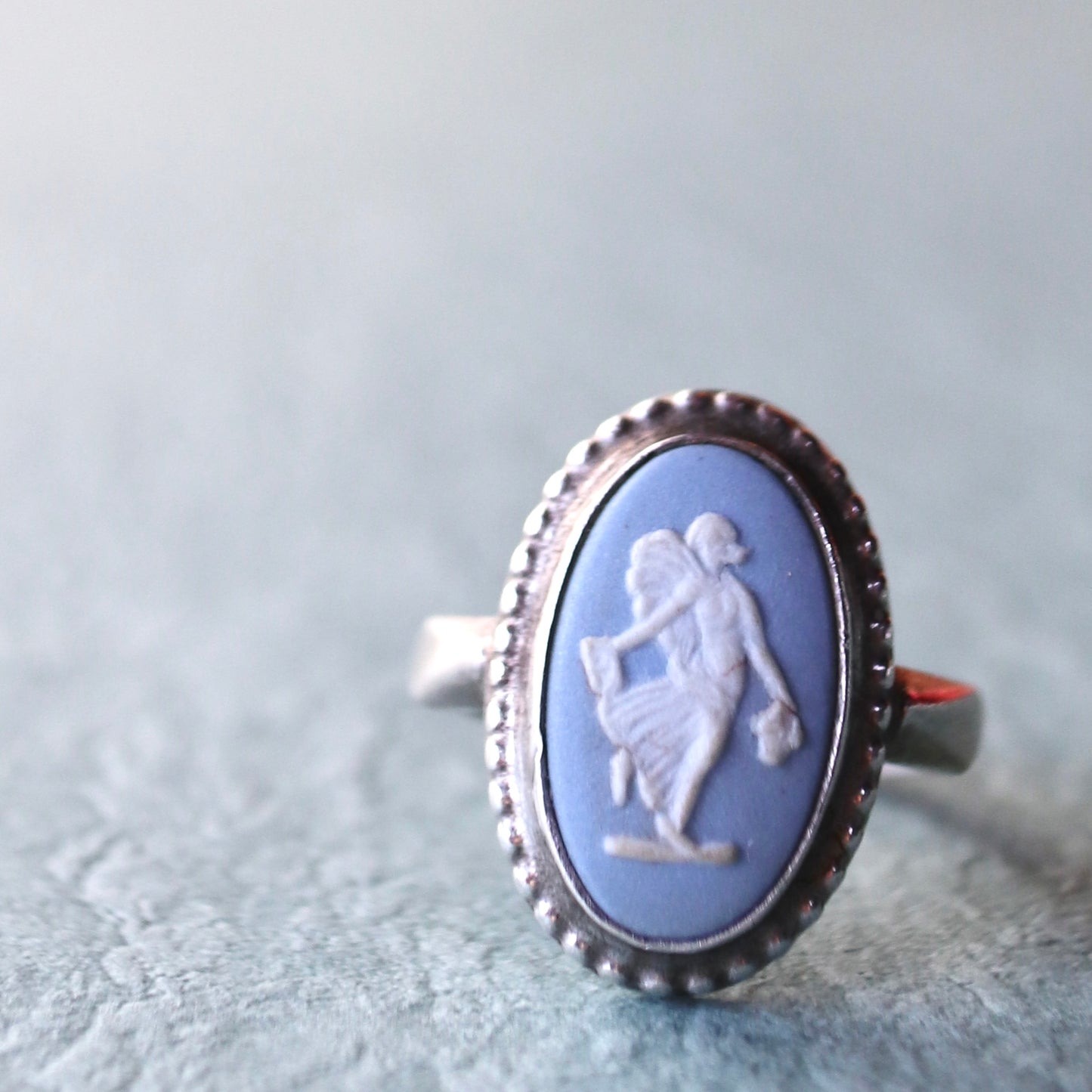 スターリングシルバー ウェッジウッド リング ブルー ロンドン 1978年 10号