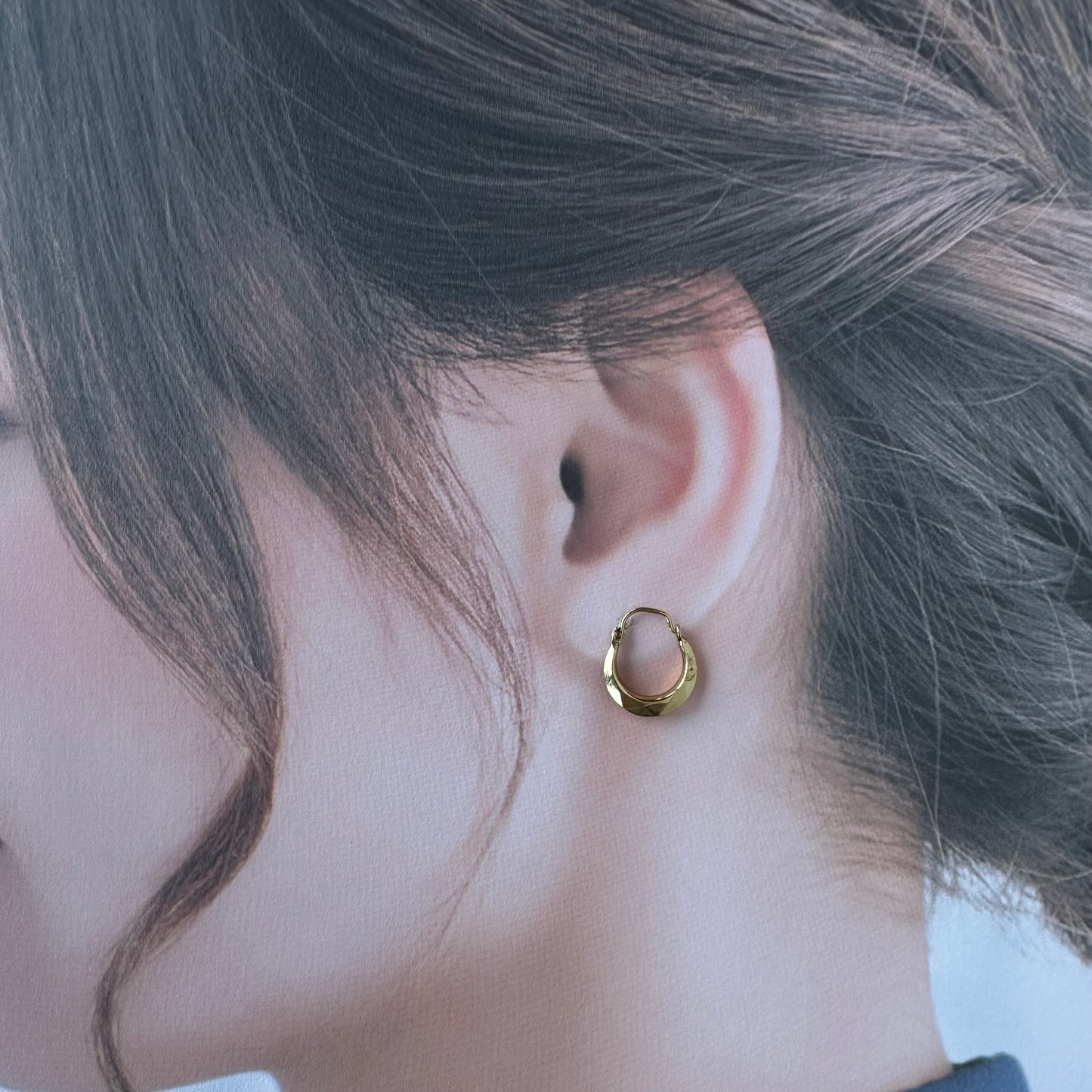 ヴィンテージ ロールドゴールド ファセットピアス