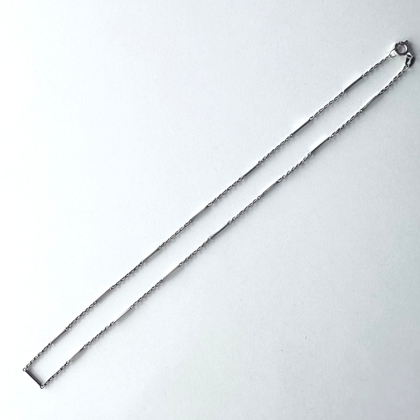 スターリングシルバー チェーン＆バー ネックレス