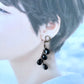 ブラックグラス　ドロップピアス